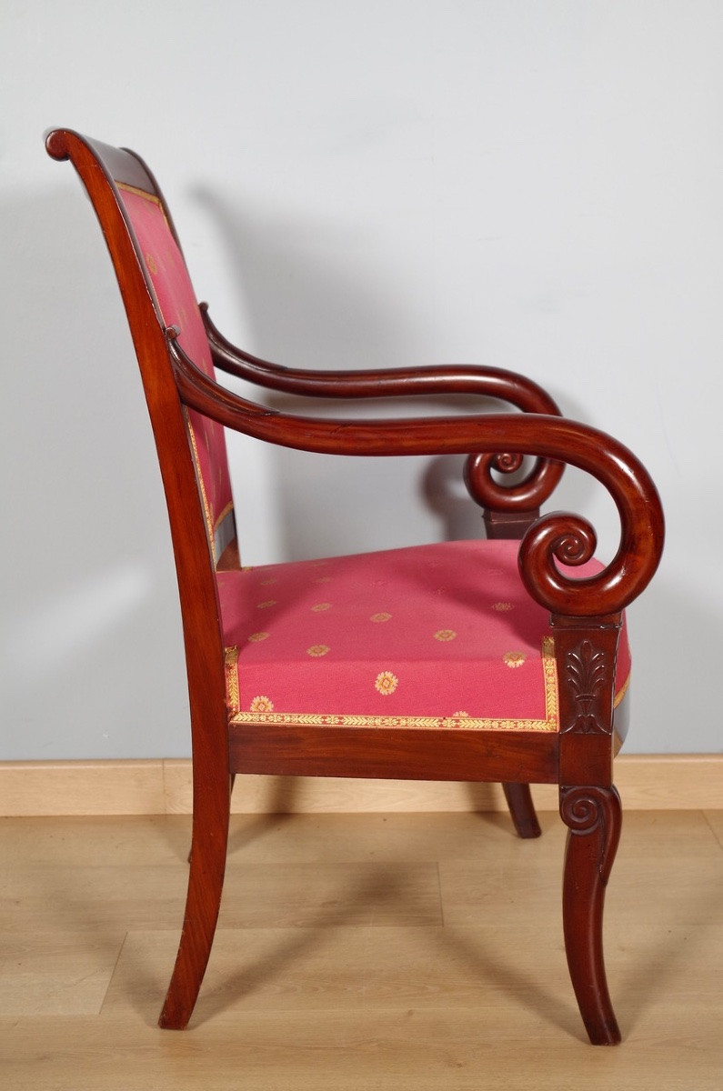 Paire de fauteuils et paire de chaises époque Restauration-photo-2