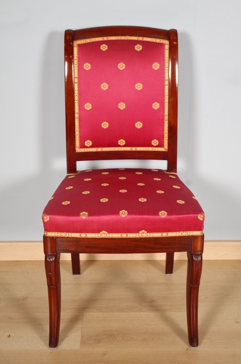 Paire de fauteuils et paire de chaises époque Restauration-photo-5