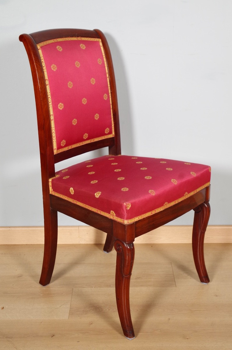 Paire de fauteuils et paire de chaises époque Restauration-photo-6