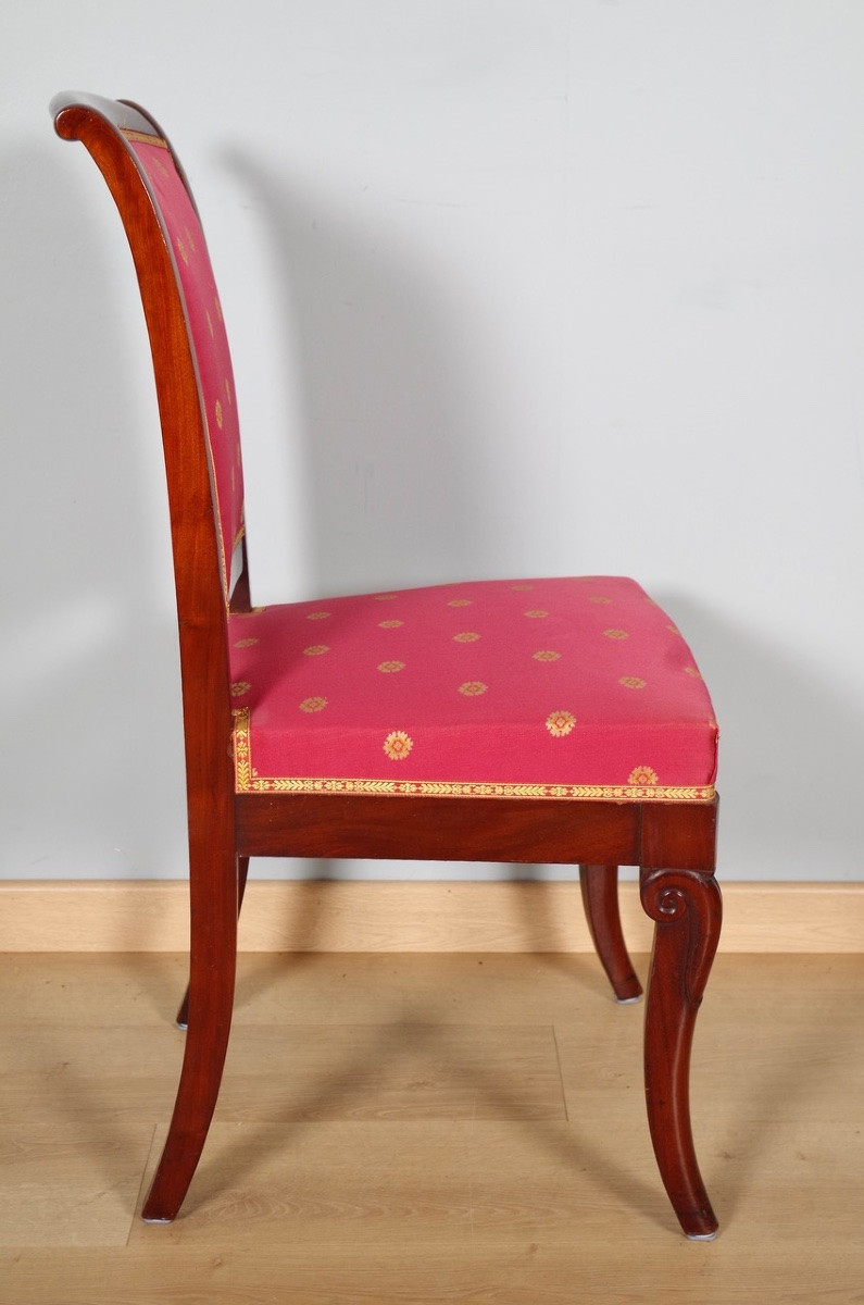 Paire de fauteuils et paire de chaises époque Restauration-photo-7