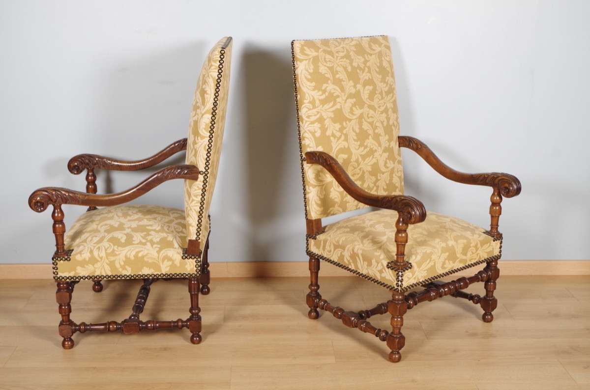 Paire de fauteuils style Louis XIV-photo-2