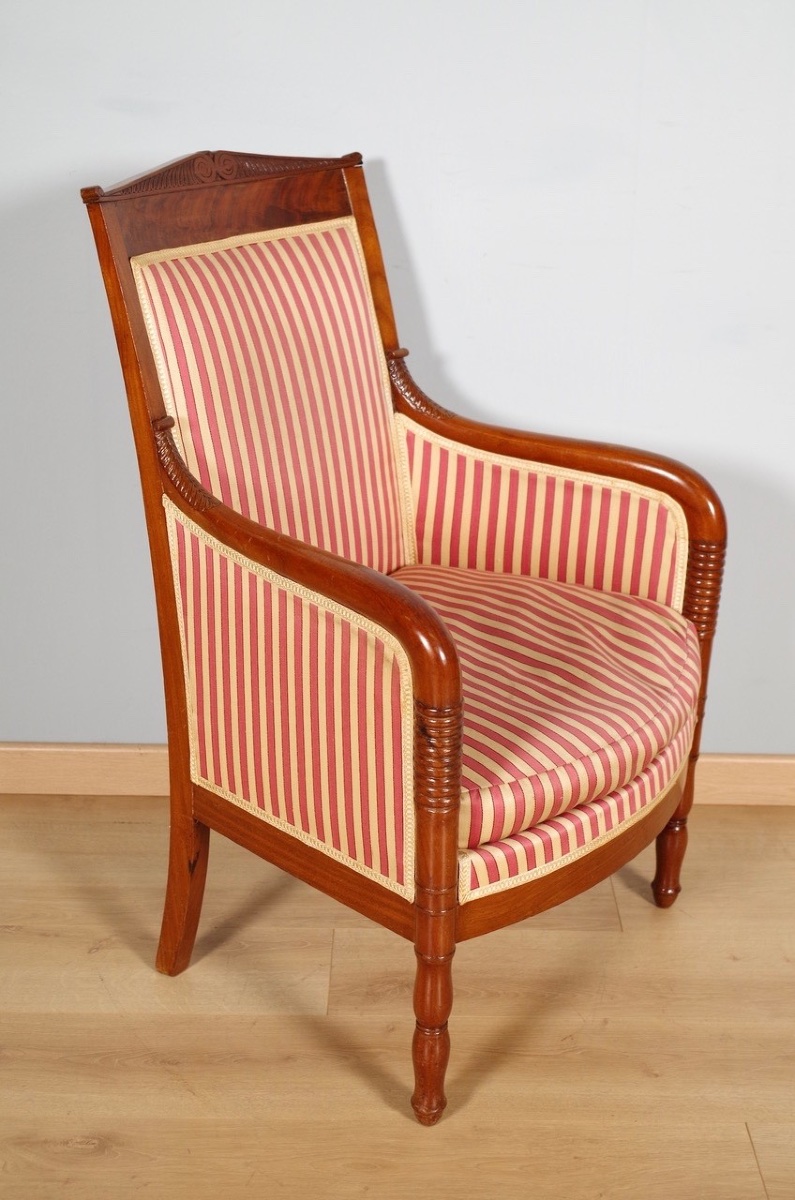 Pair Of Bergère Armchairs From The Restoration Period-photo-2