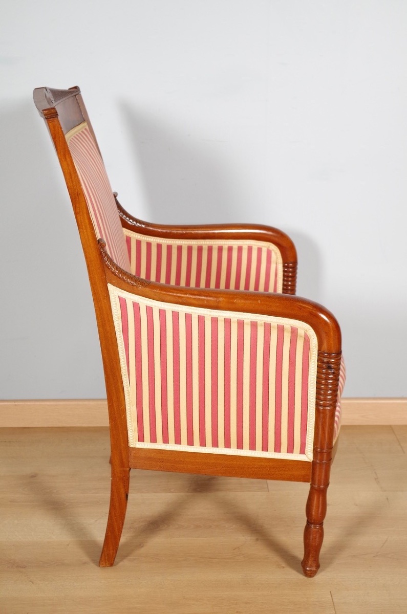Pair Of Bergère Armchairs From The Restoration Period-photo-3