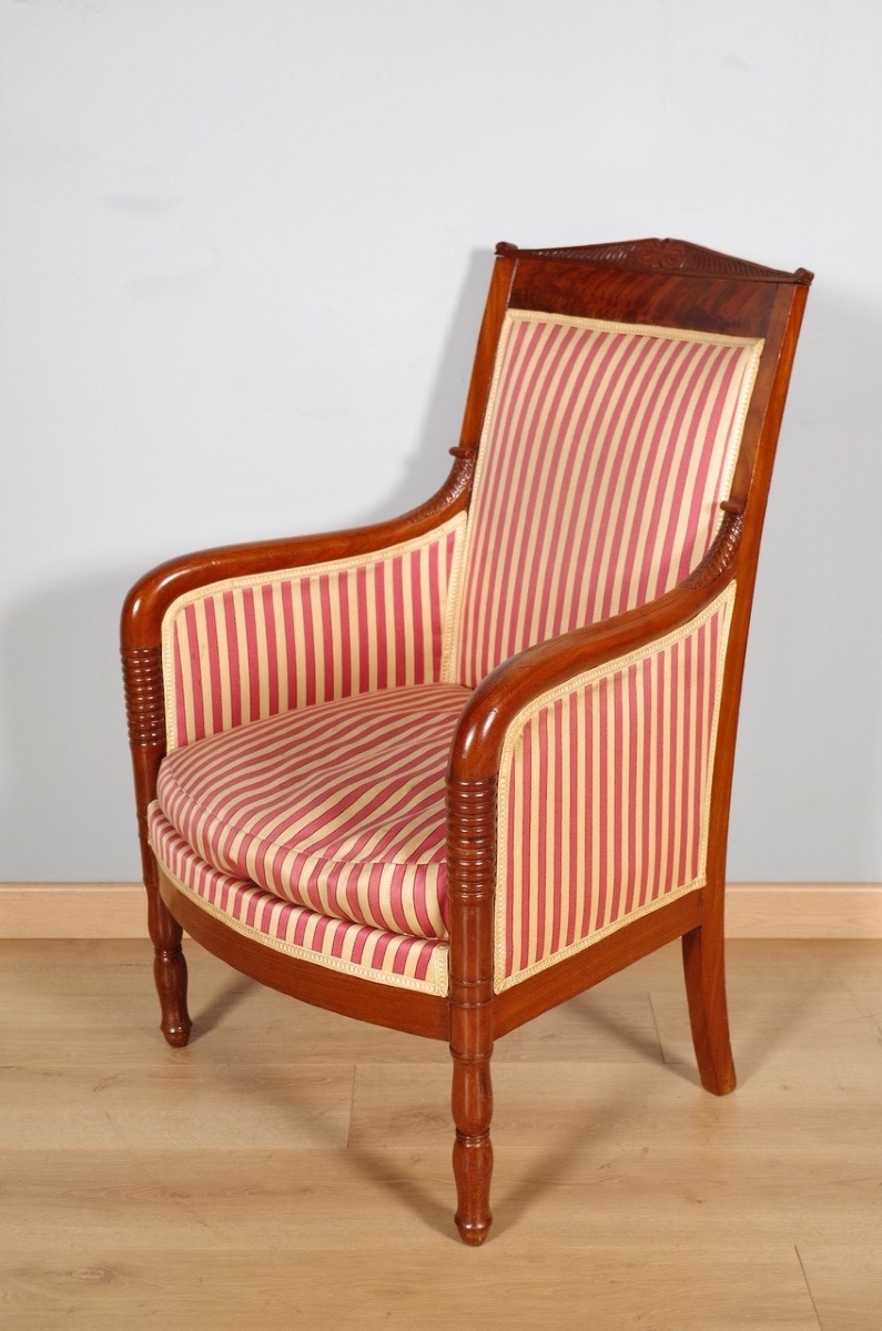 Pair Of Bergère Armchairs From The Restoration Period-photo-4