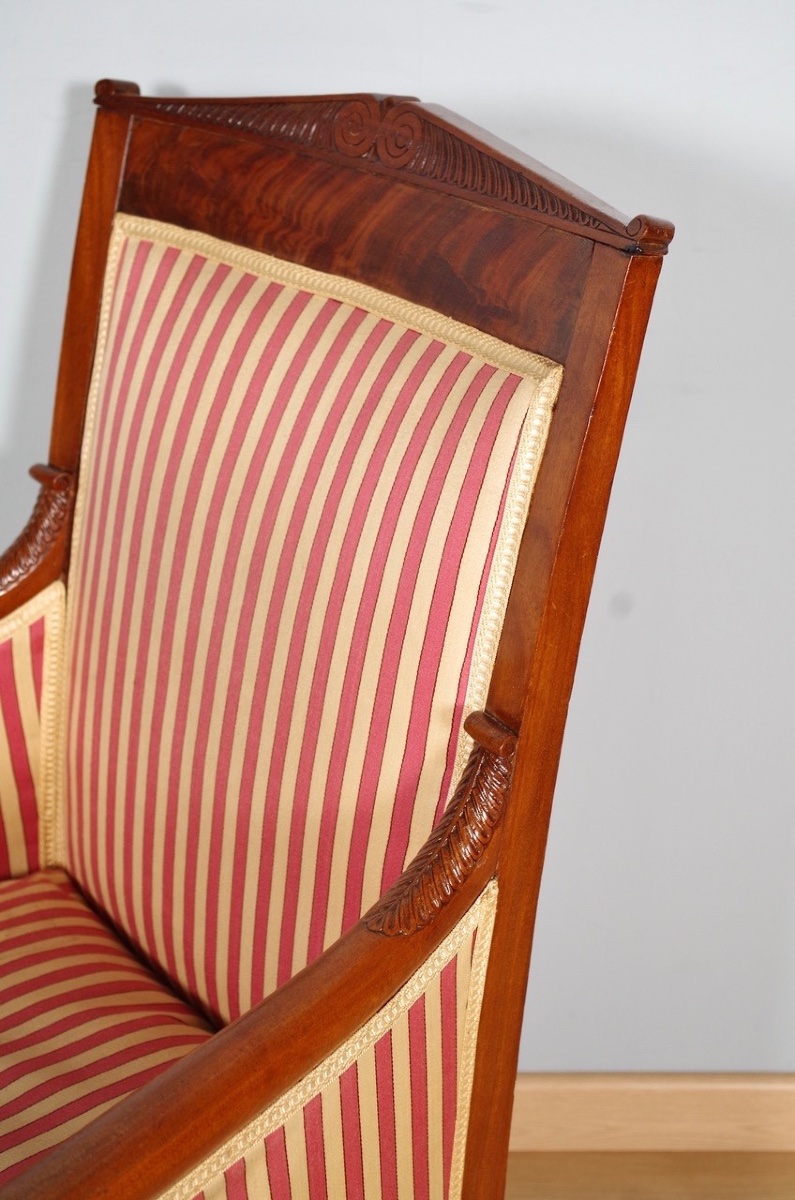Pair Of Bergère Armchairs From The Restoration Period-photo-5