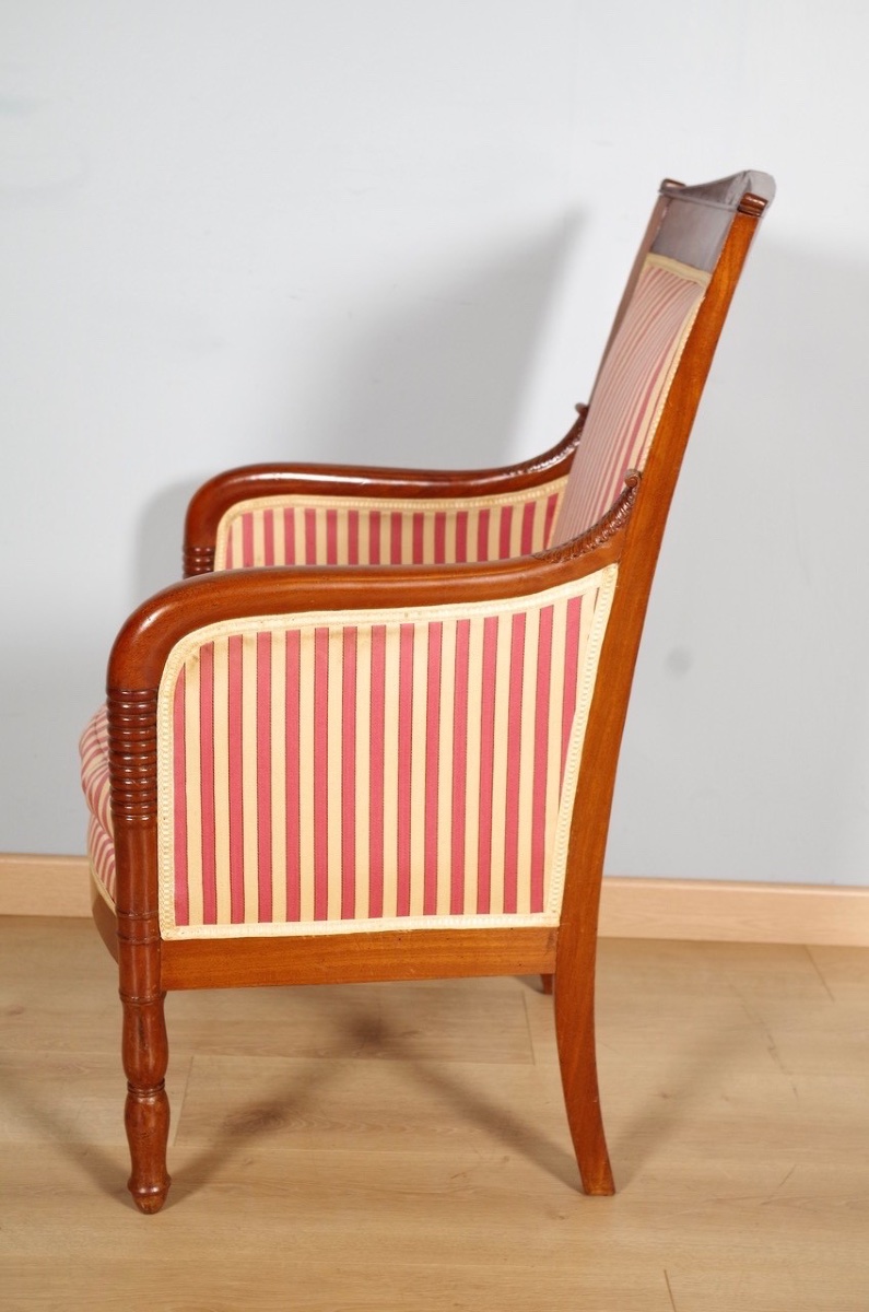 Pair Of Bergère Armchairs From The Restoration Period-photo-6