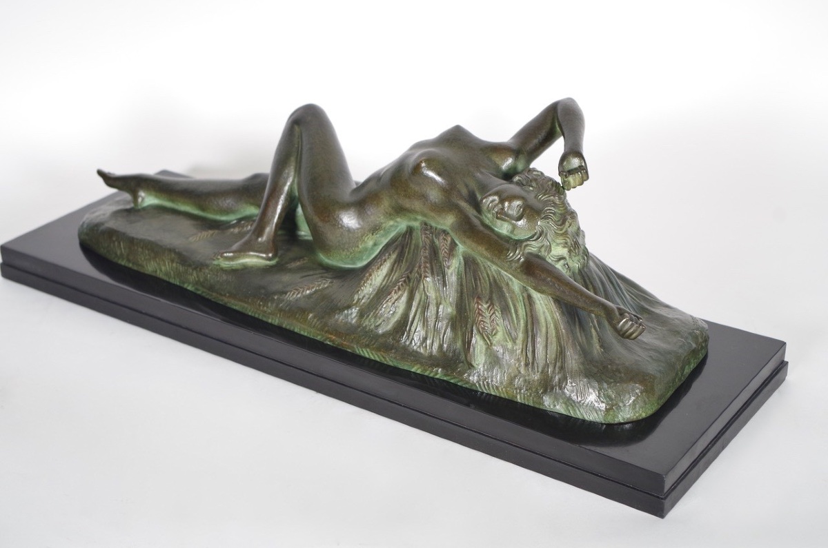 Art Deco Bronze Signed Brochard-photo-4