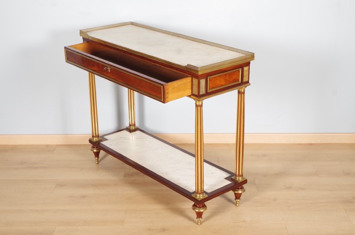Louis XVI Period Console Table Stamped Gamichon In Paris-photo-4