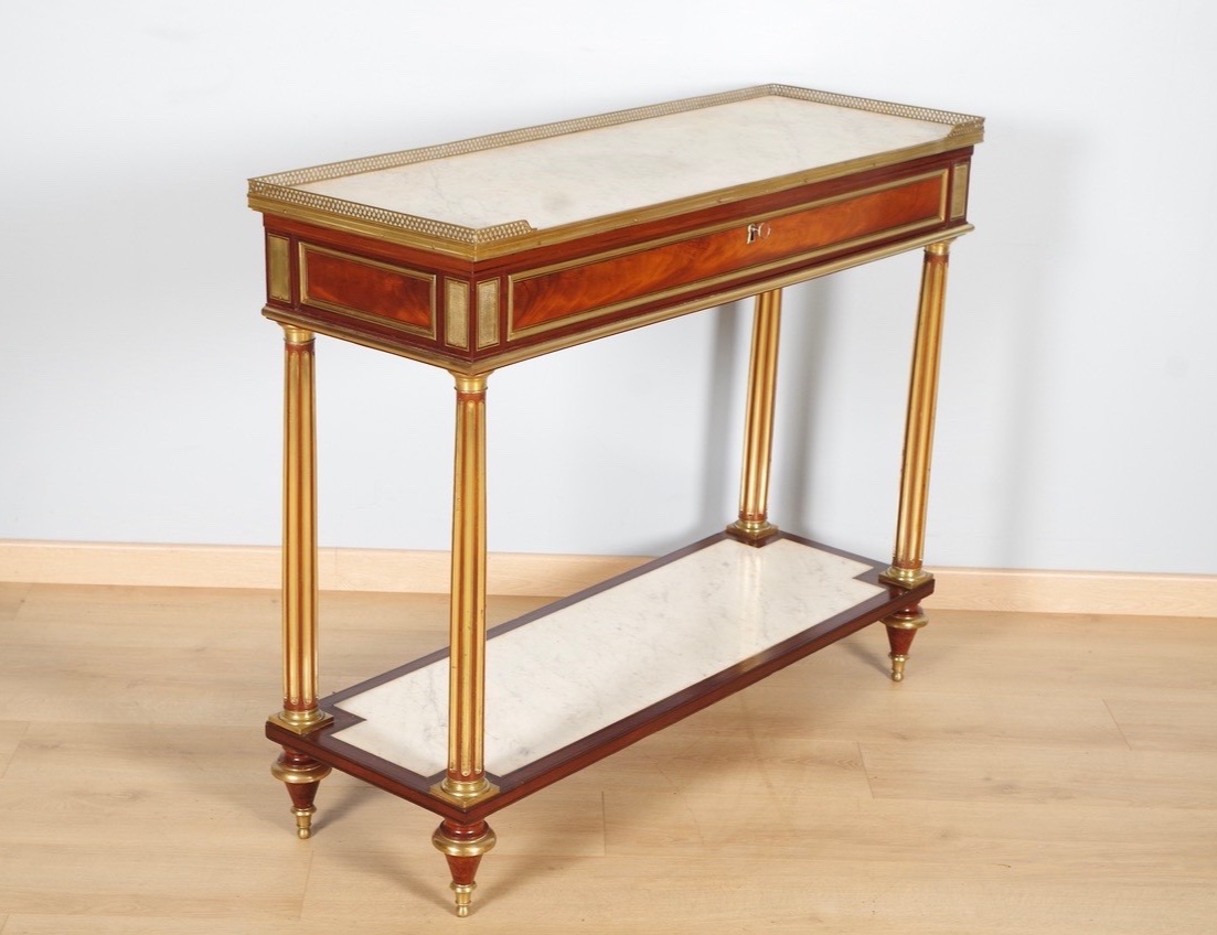 Louis XVI Period Console Table Stamped Gamichon In Paris-photo-4