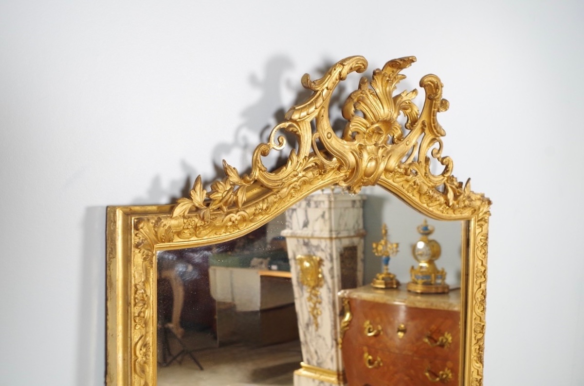 Louis XIV Style Gilded Mirror-photo-5