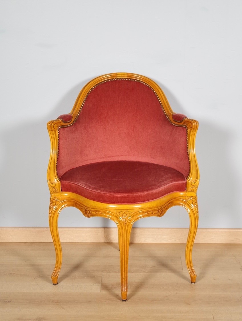 Quatre fauteuils de bureau style Louis XV-photo-4