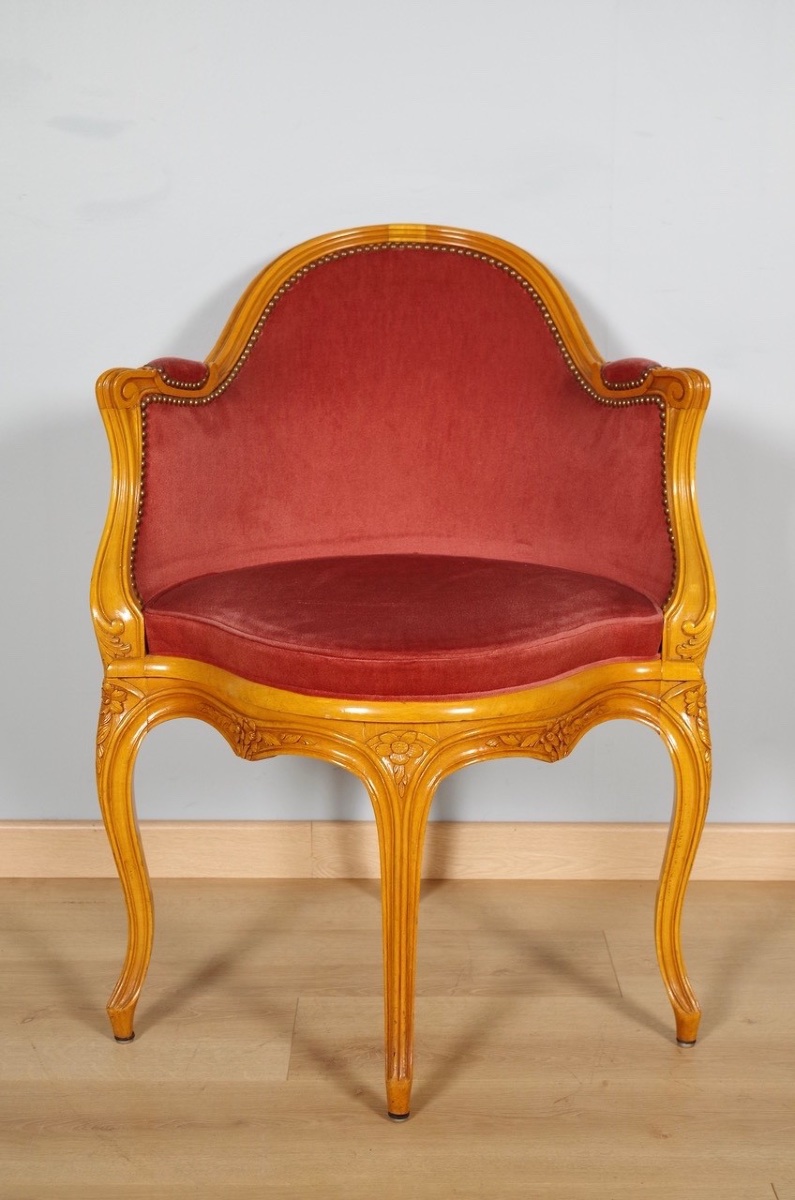 Quatre fauteuils de bureau style Louis XV-photo-4