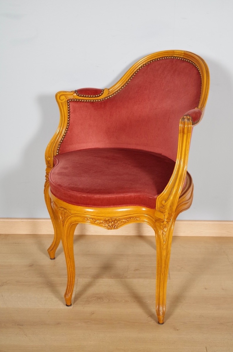 Quatre fauteuils de bureau style Louis XV-photo-7