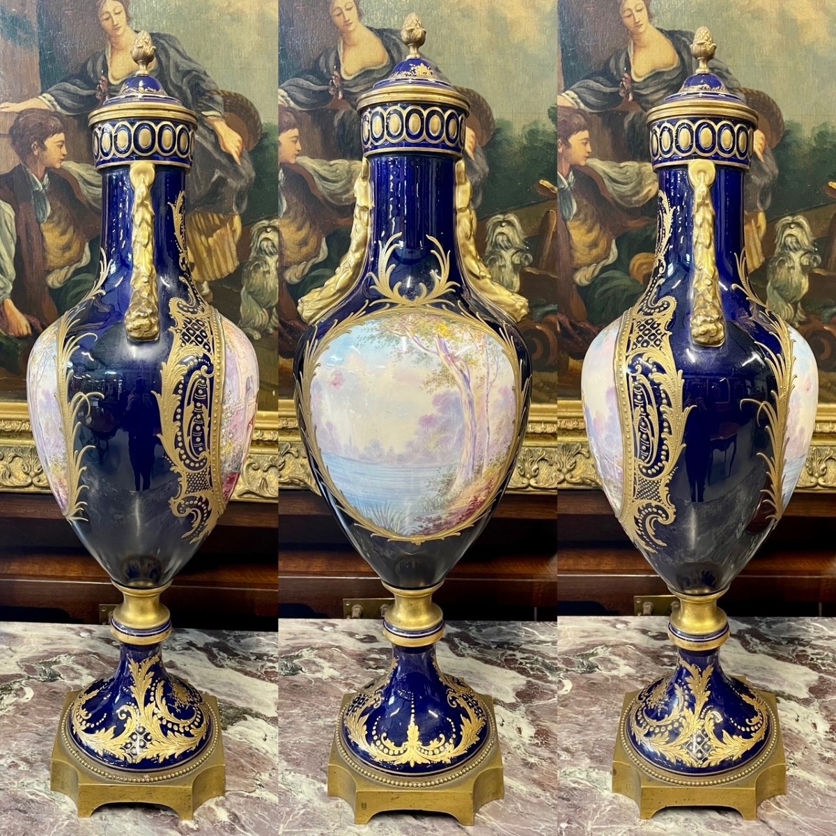 Pair Of Porcelain Vases In The Sèvres Style-photo-4