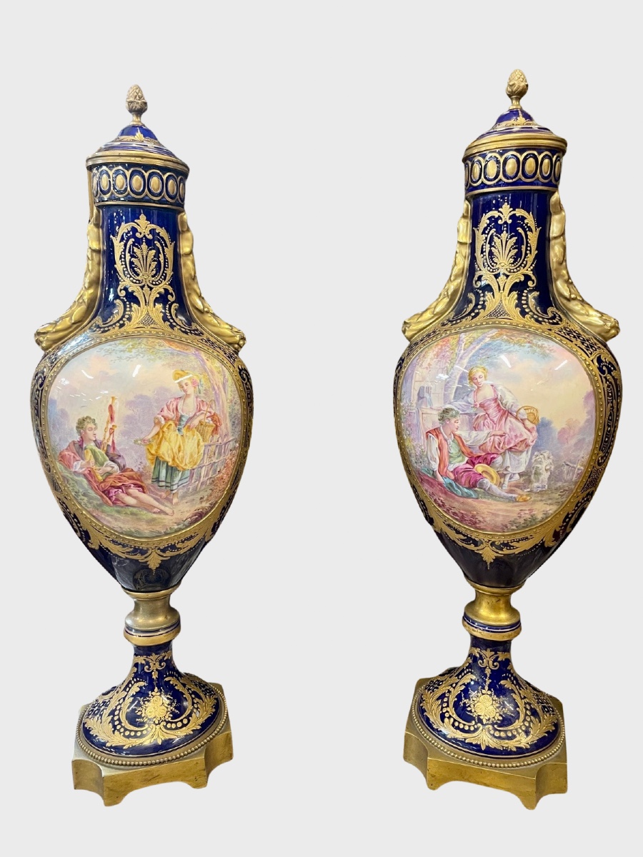 Pair Of Porcelain Vases In The Sèvres Style