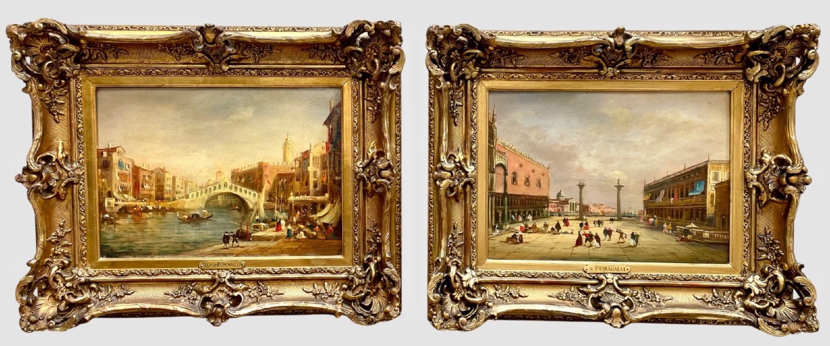 Silvio Fumagalli - Saint Mark's Square And The Rialto Bridge