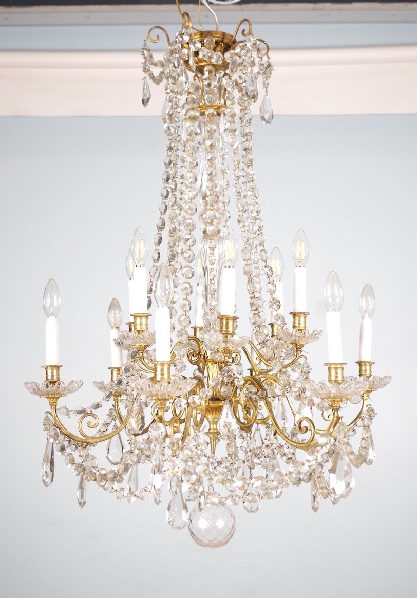 Lustre Napoléon III bronze et cristal-photo-3