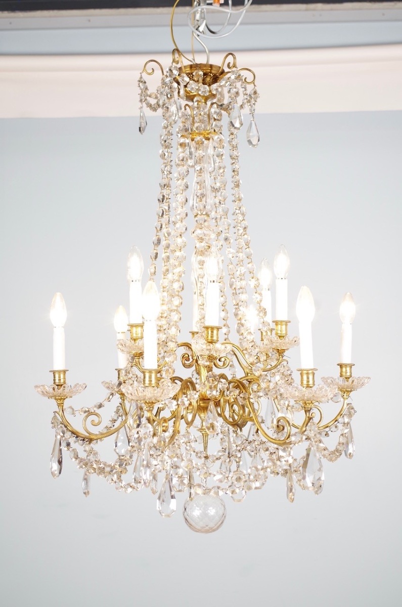 Lustre Napoléon III bronze et cristal-photo-4