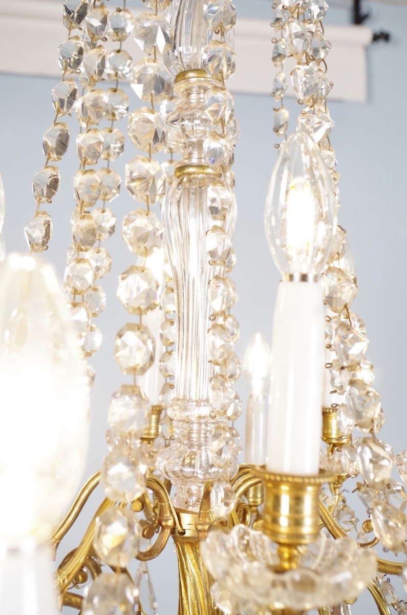 Lustre Napoléon III bronze et cristal-photo-2