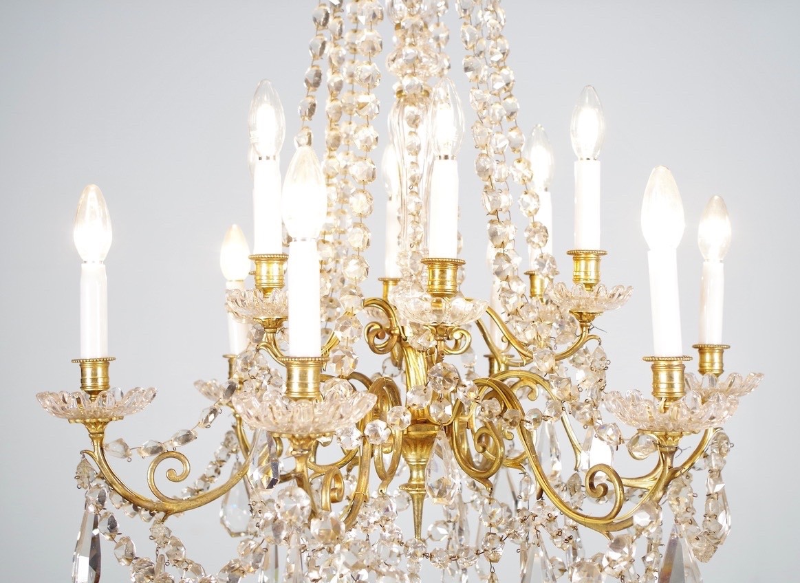 Lustre Napoléon III bronze et cristal-photo-3