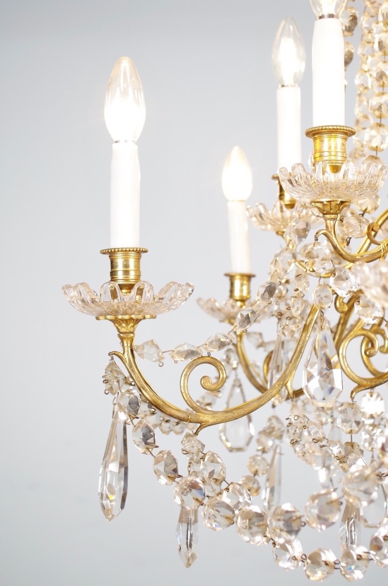 Lustre Napoléon III bronze et cristal-photo-4