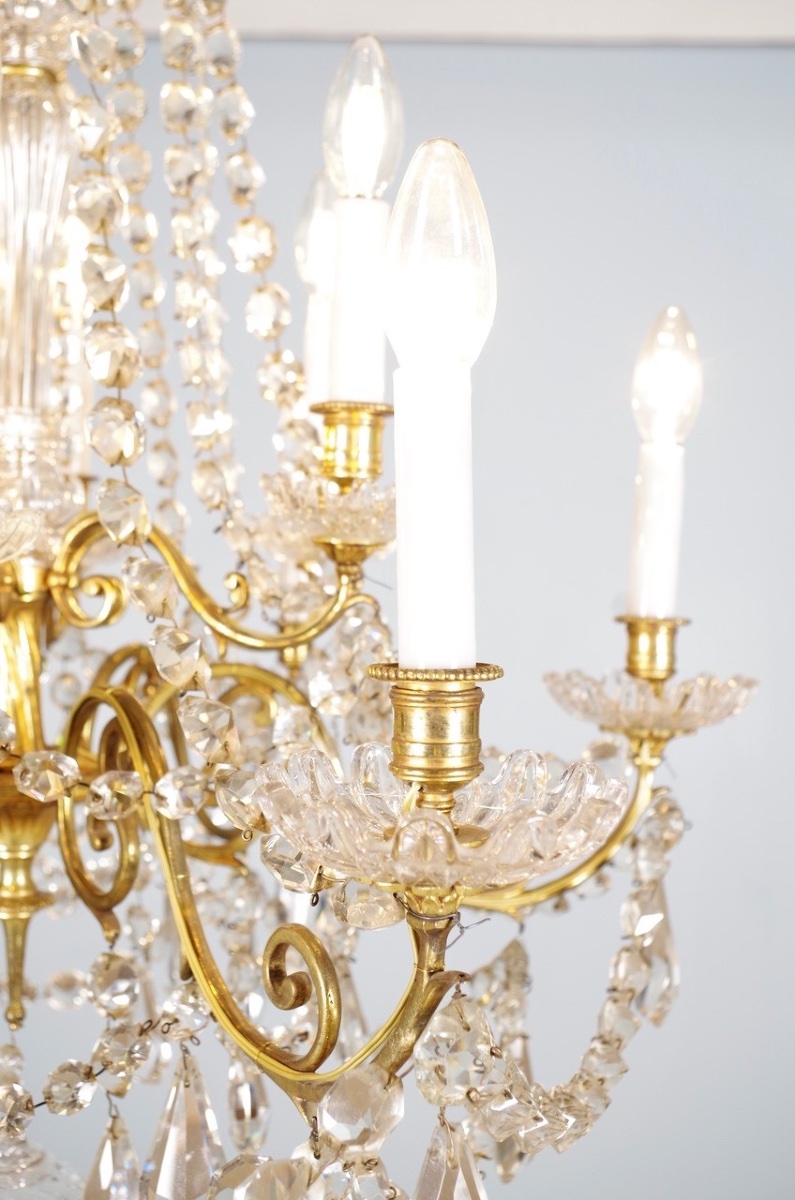 Lustre Napoléon III bronze et cristal-photo-5