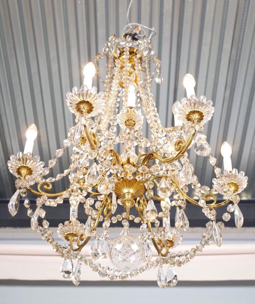 Lustre Napoléon III bronze et cristal-photo-6