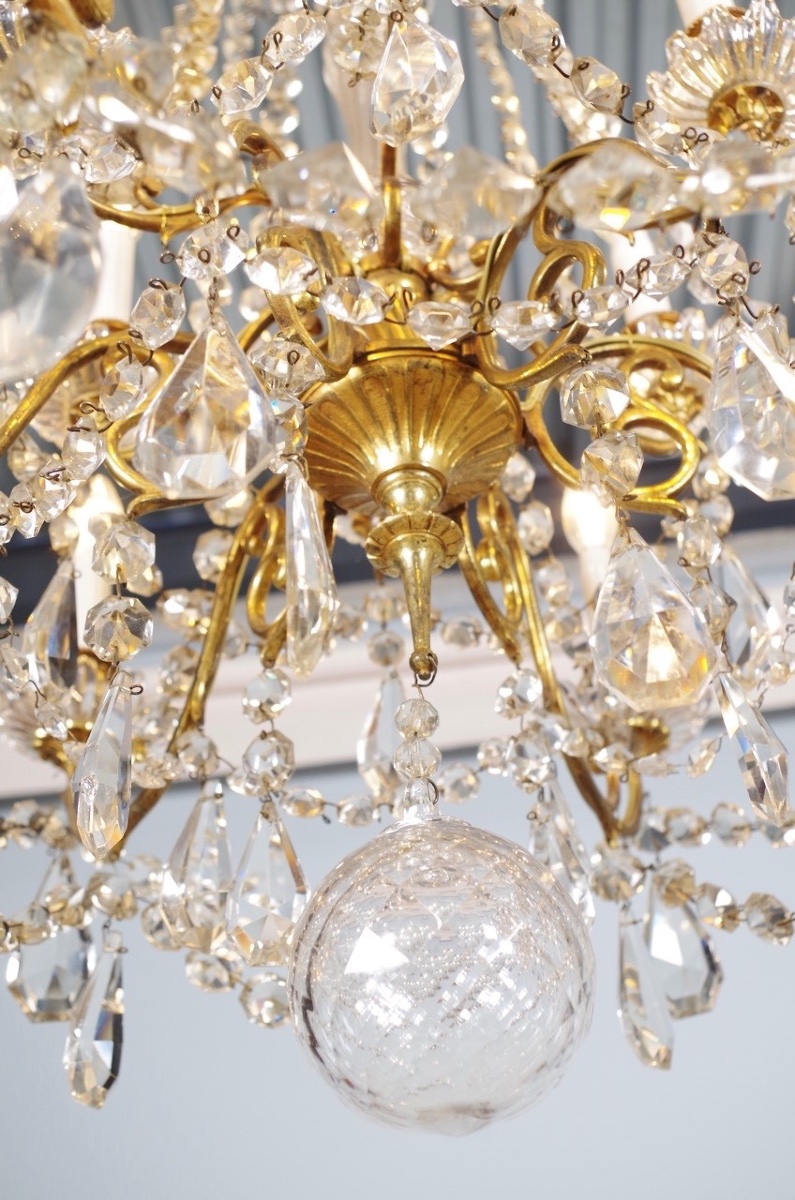 Lustre Napoléon III bronze et cristal-photo-8