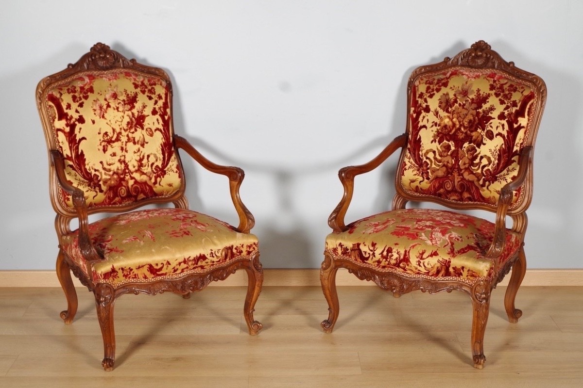 Regency-style Living Room: Sofa, Two Armchairs, Four Chairs-photo-1