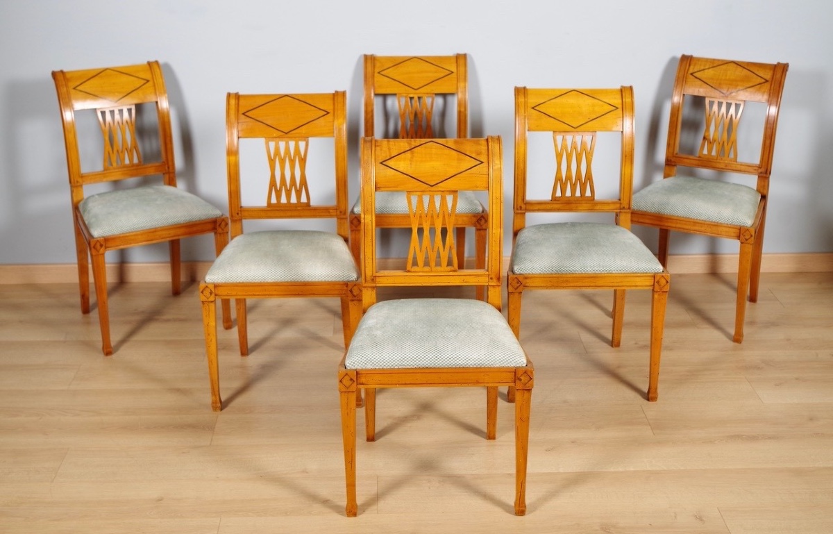 André Mailfert - Six Directoire-style Chairs
