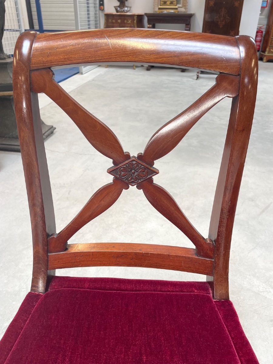 Paire de chaises Restauration en acajou - époque XIXe siècle-photo-3