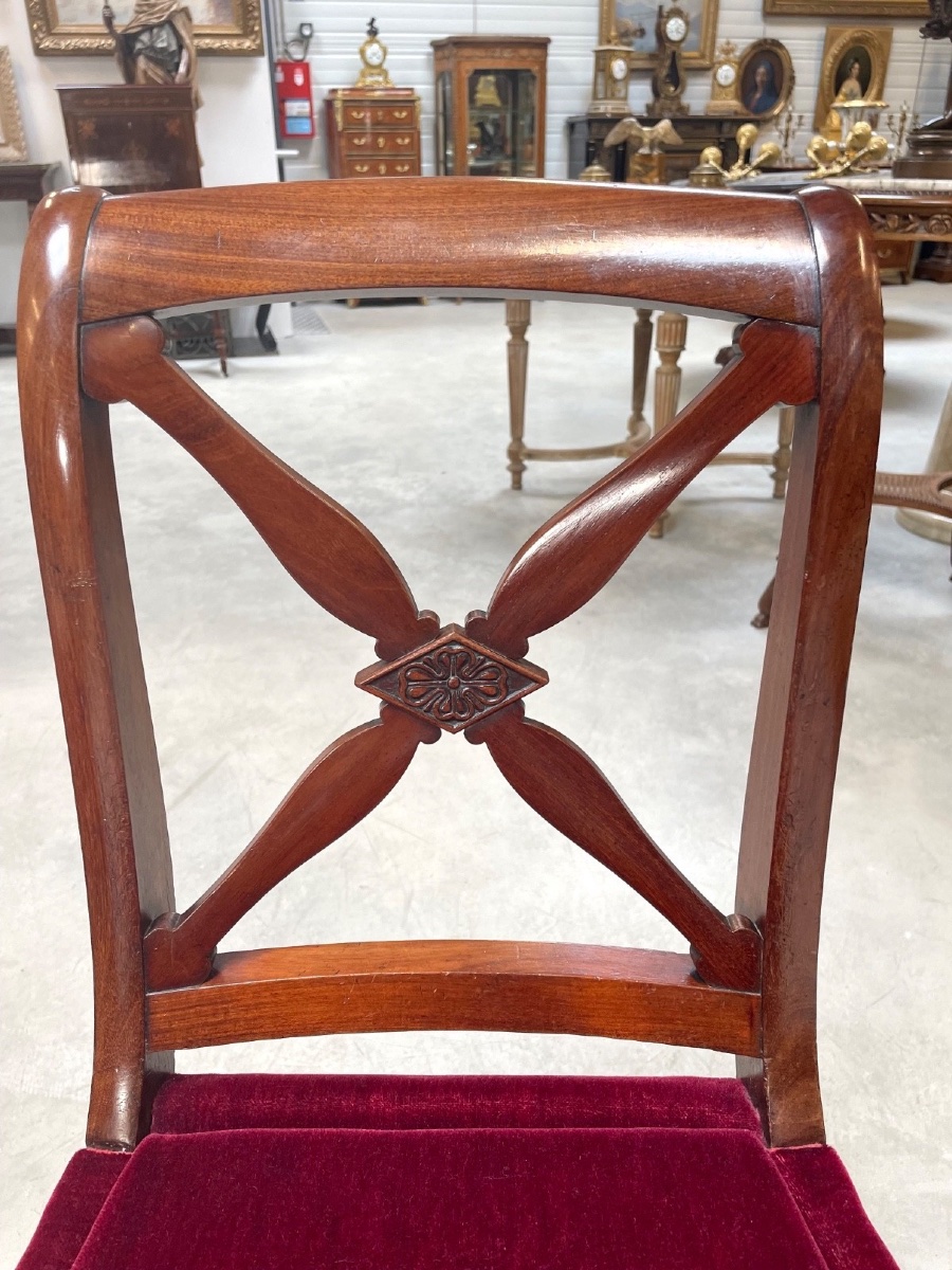 Paire de chaises Restauration en acajou - époque XIXe siècle-photo-3