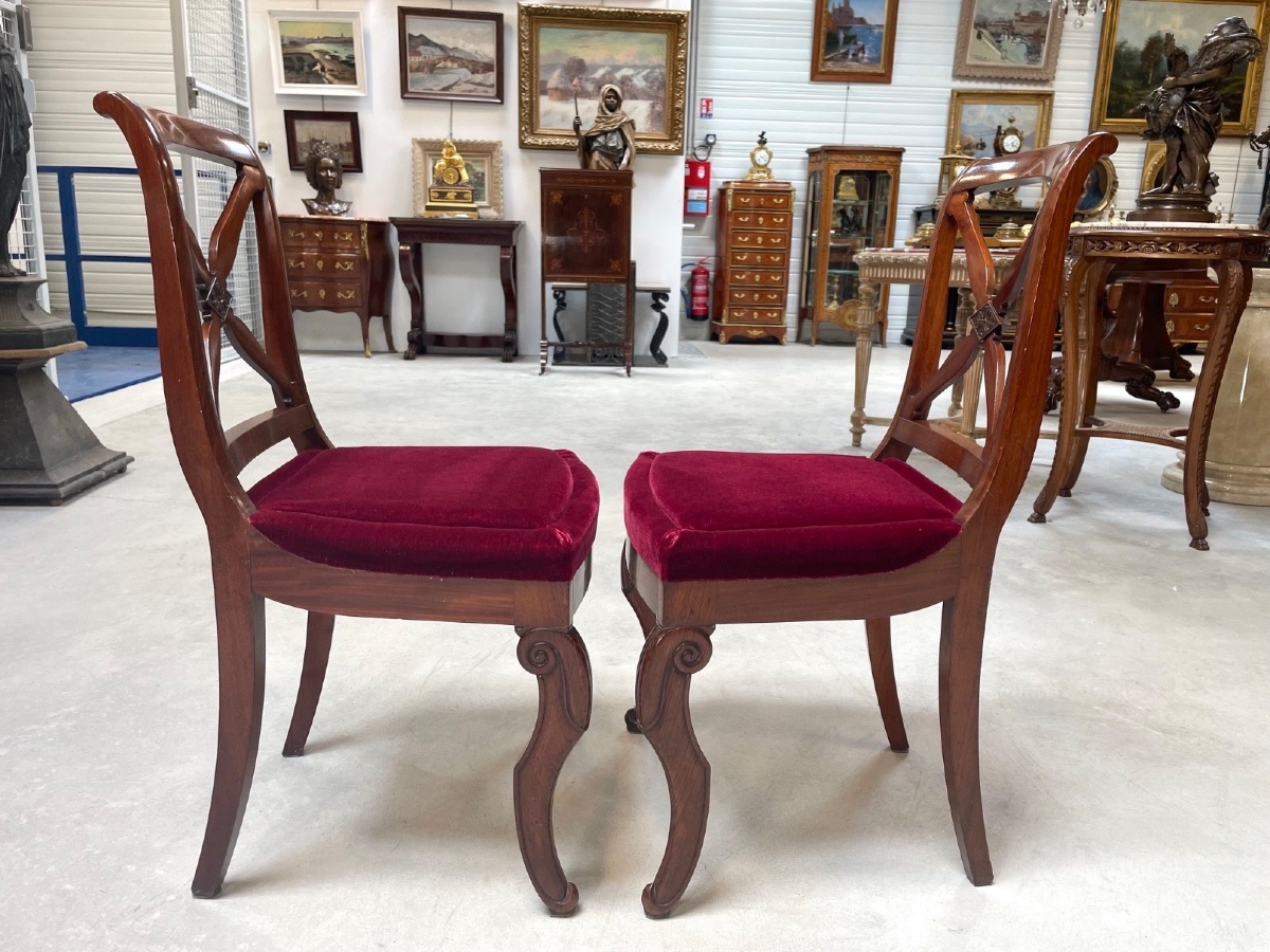 Paire de chaises Restauration en acajou - époque XIXe siècle-photo-7