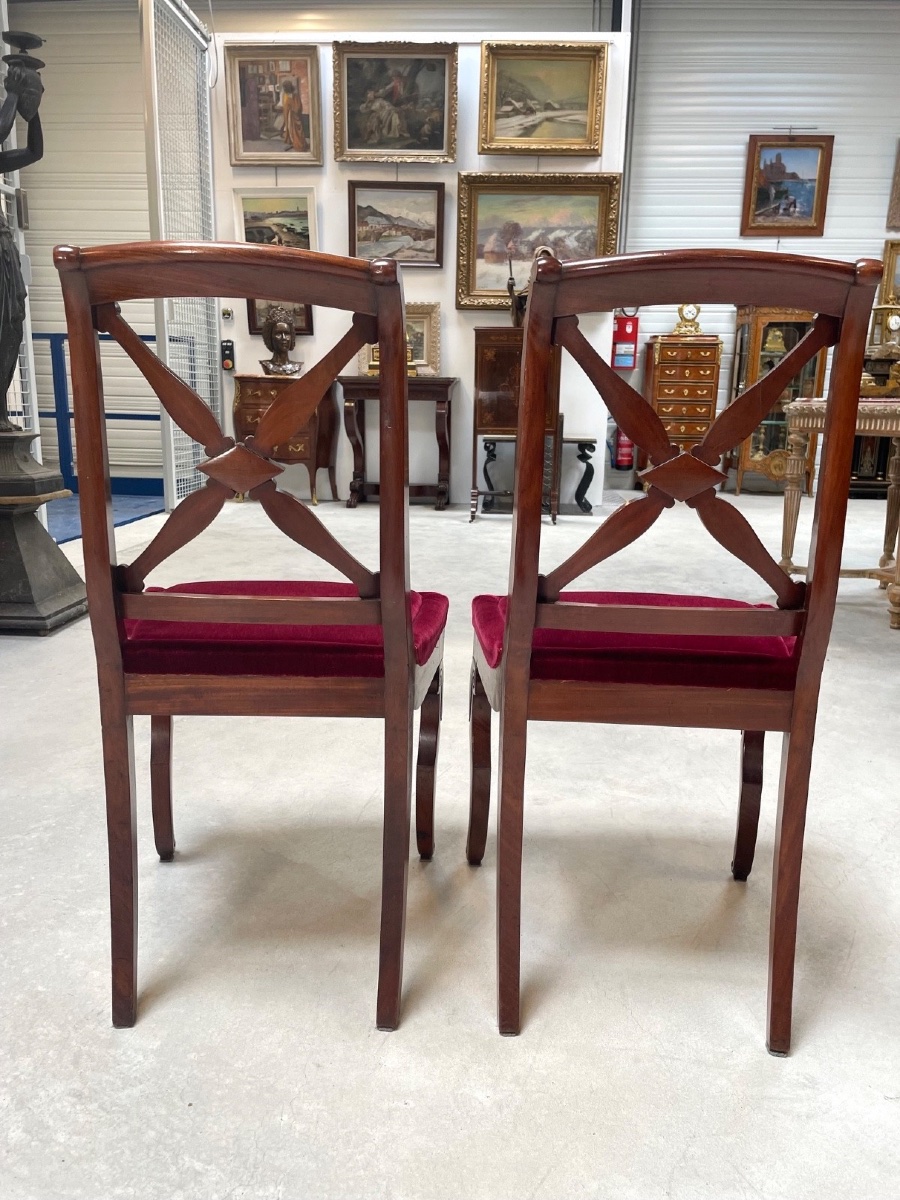 Paire de chaises Restauration en acajou - époque XIXe siècle-photo-8