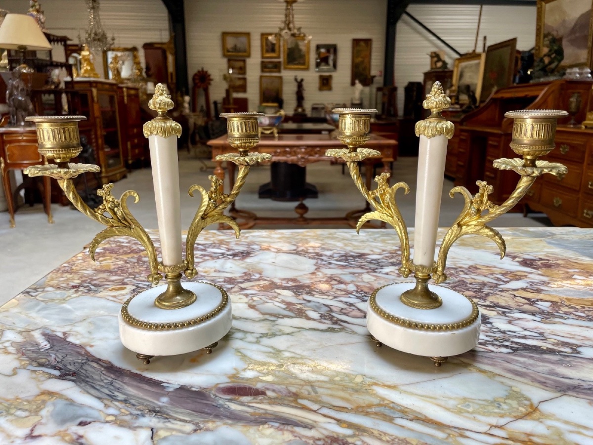 Pair Of Louis XVI Style Candelabra-photo-2