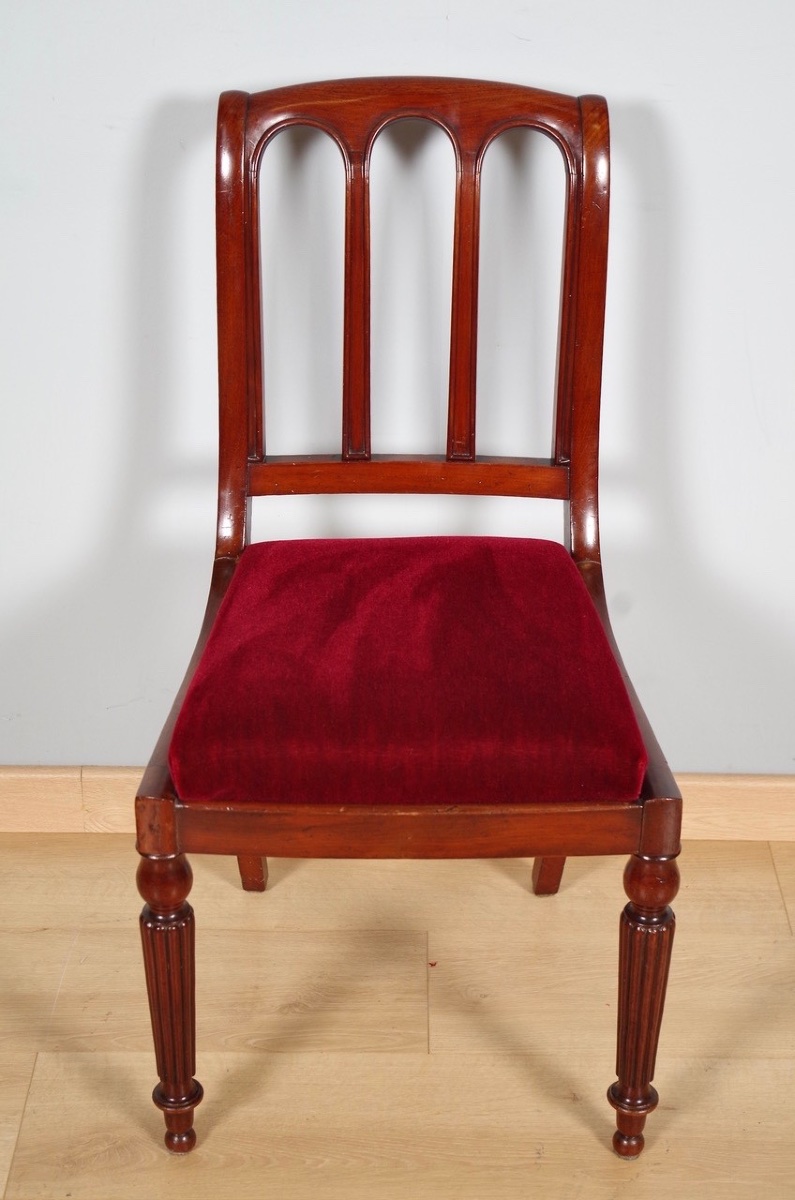 Paire de chaises Louis-Philippe en acajou – époque XIXe siècle-photo-2