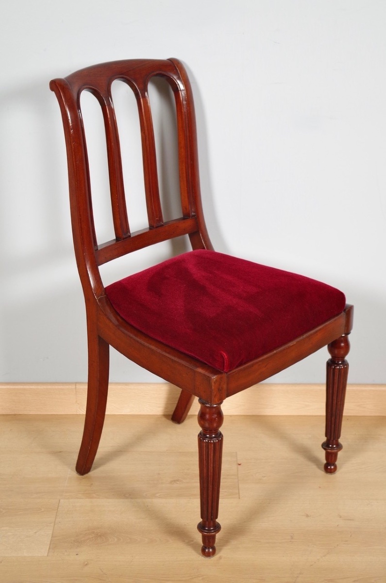 Paire de chaises Louis-Philippe en acajou – époque XIXe siècle-photo-1