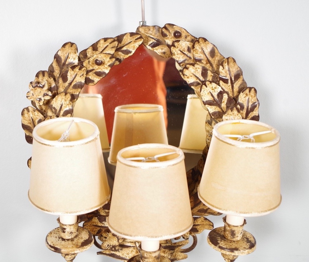 Pair Of Louis XVI Sconces In Painted Sheet Metal - Late 20th Century-photo-1