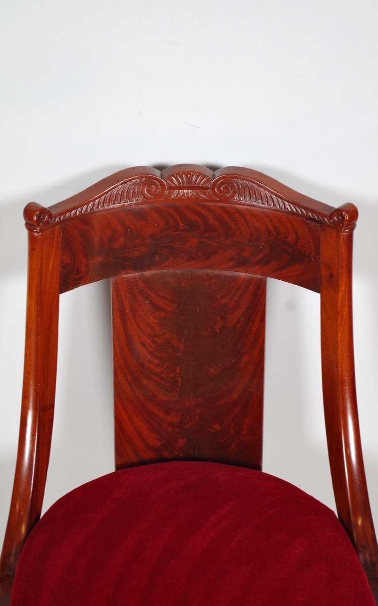 Pair Of Restoration Mahogany Chairs - 19th Century-photo-4