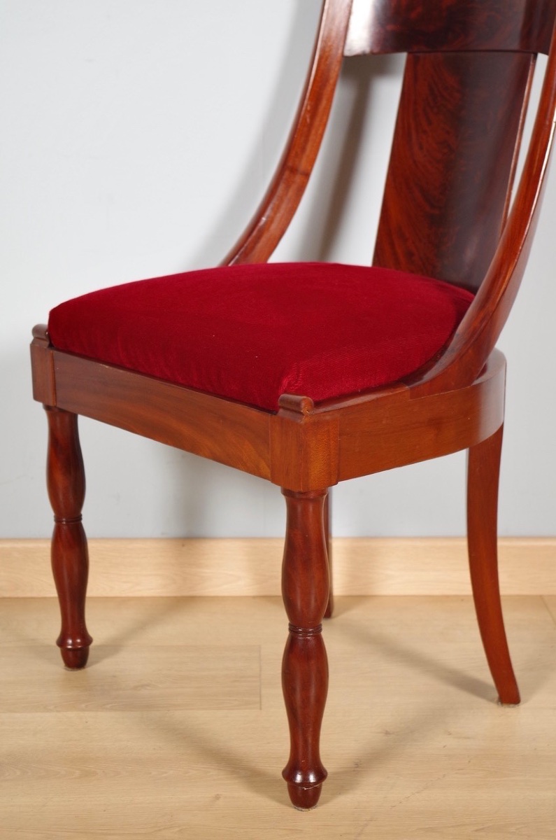 Pair Of Restoration Mahogany Chairs - 19th Century-photo-2