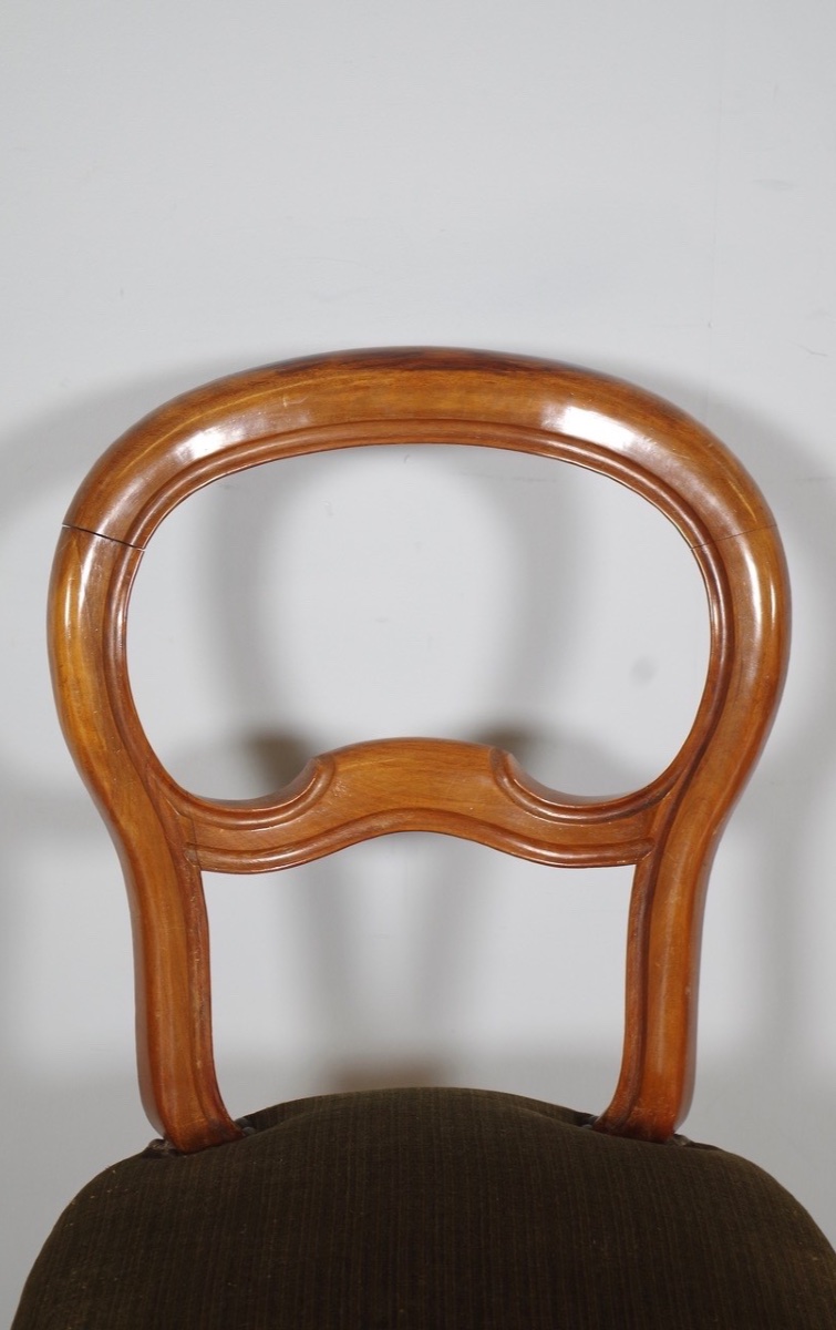 Six Louis-philippe Chairs In Walnut—19th Century-photo-1