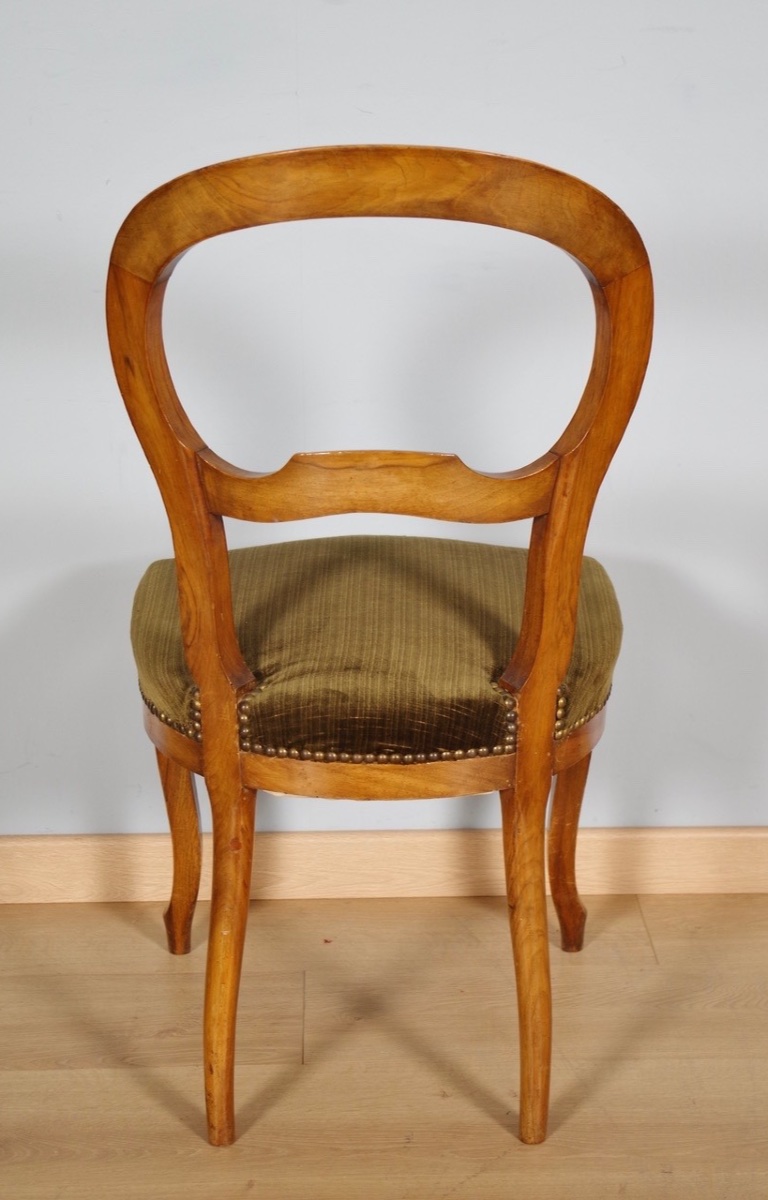 Six Louis-philippe Chairs In Walnut—19th Century-photo-5
