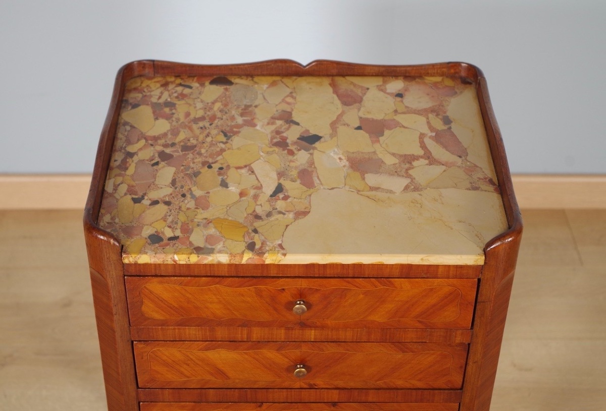 Paire de chevets Transition en acajou et bois de rose, vers 1900-photo-3