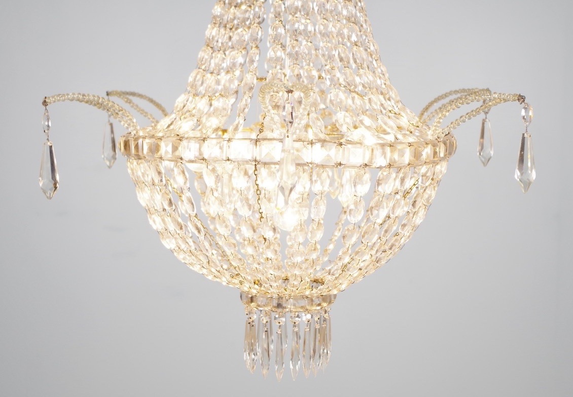 Lustre montgolfière en cristal, vers 1900-photo-4