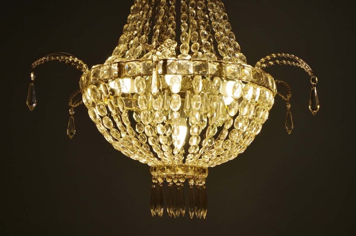 Lustre montgolfière en cristal, vers 1900-photo-6