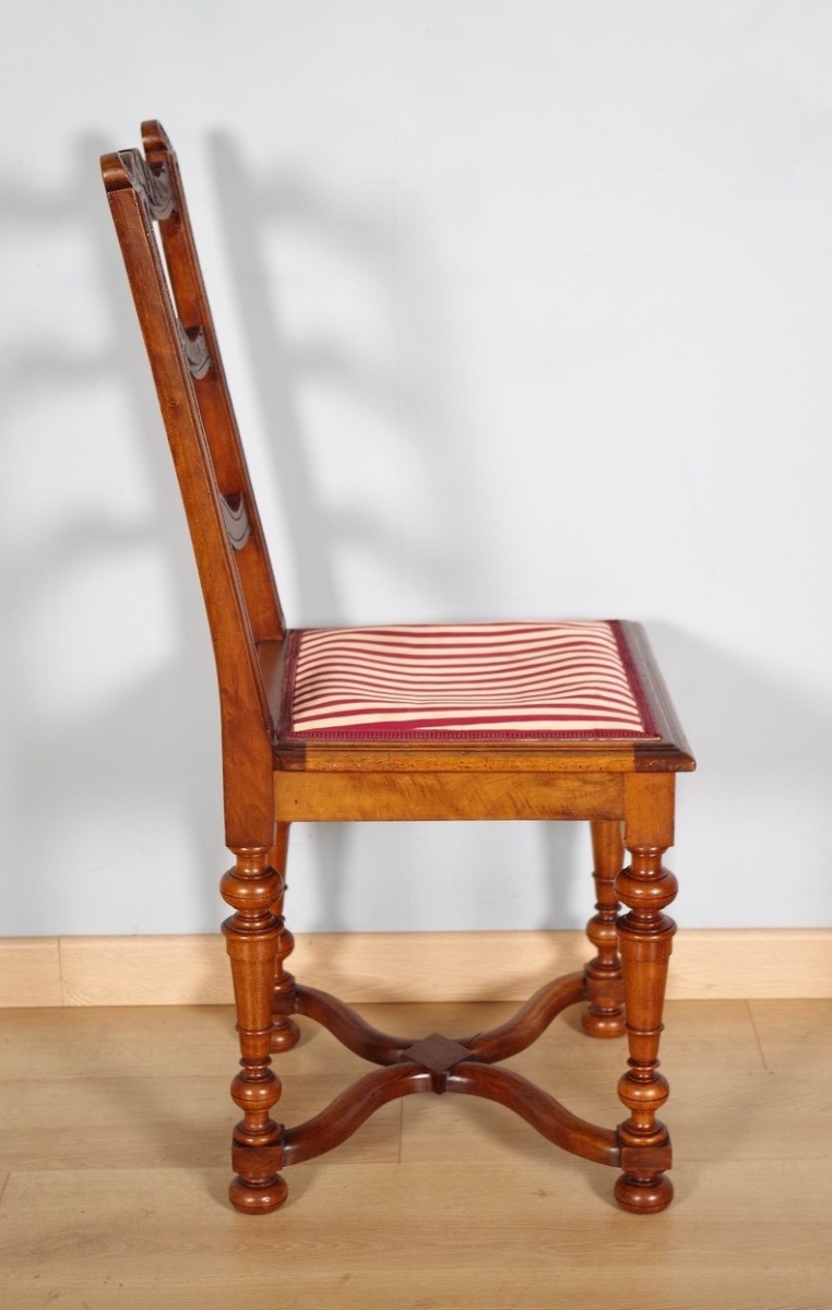 Set Of Twelve Renaissance-style Chairs In Carved Walnut, Circa 1900-photo-1