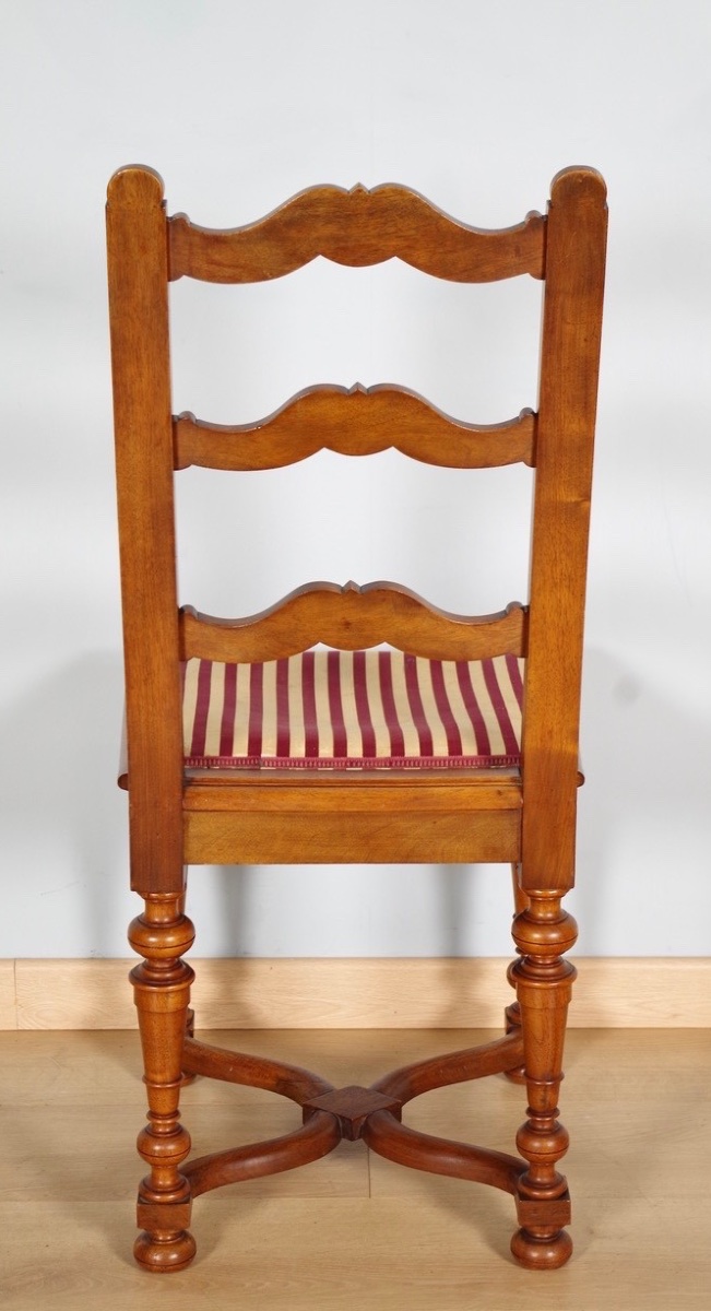 Set Of Twelve Renaissance-style Chairs In Carved Walnut, Circa 1900-photo-7