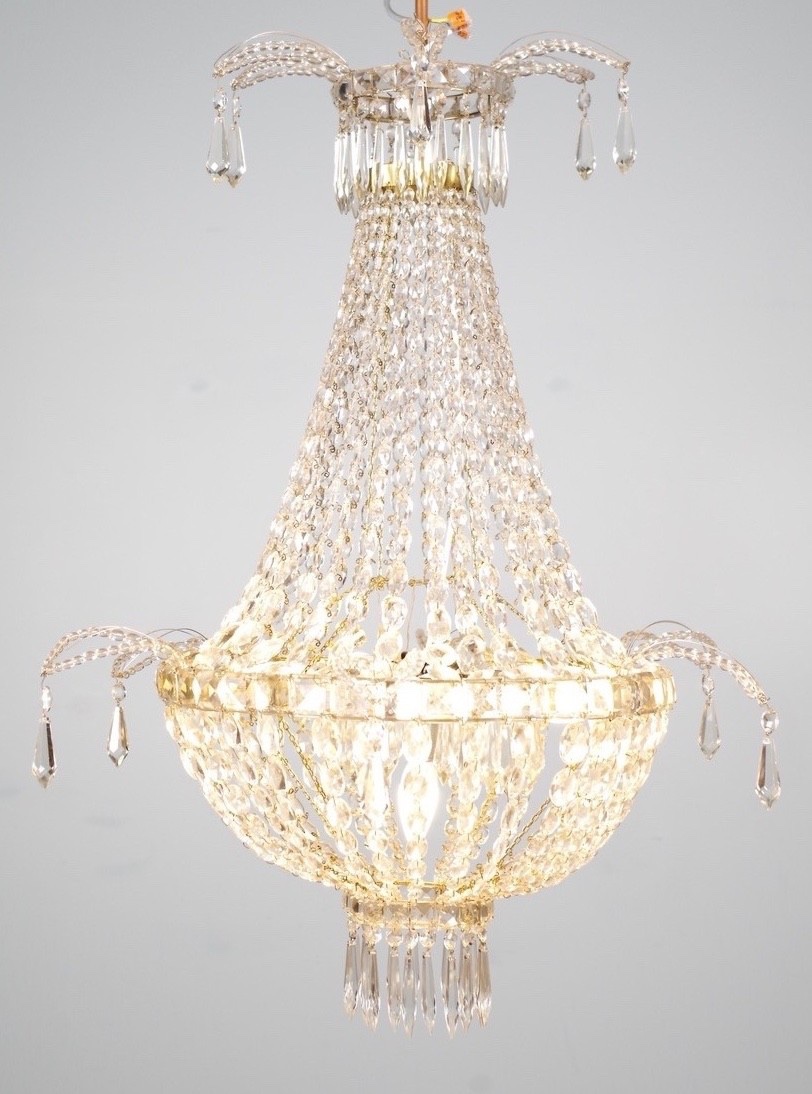 Pair Of Crystal Hot-air Balloon Chandeliers, Circa 1900-photo-5