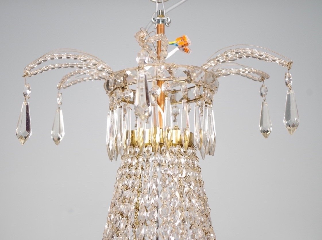 Pair Of Crystal Hot-air Balloon Chandeliers, Circa 1900-photo-6