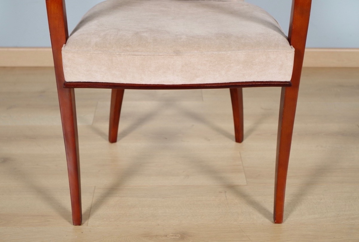 Pair Of Art Deco Bridge Chairs In Lacquer-finished Beech, Circa 1930-photo-3